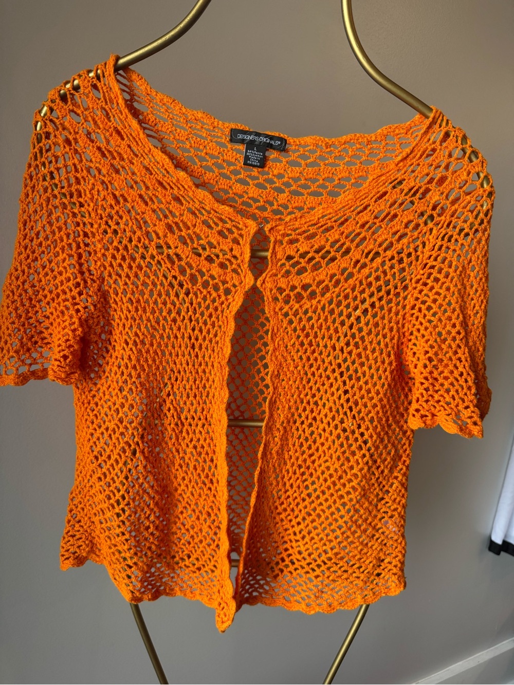 Vintage Designer Originals Crotchet Orange Top